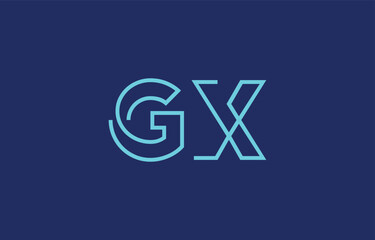Illustration of creative typography featuring stylized letters G and X with a minimal blue color theme, suitable for branding and graphic design inspiration.