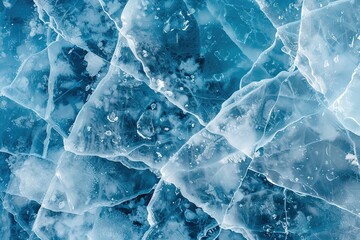Texture of ice of Baikal lake in Siberia