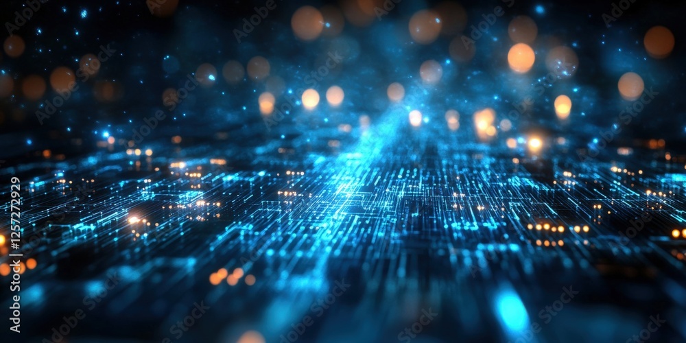 Poster digital background perfect for tech processes, neural networks, artificial intelligence, data transf