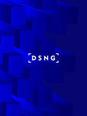 Modern blue background with luxury 3d abstract square pattern.