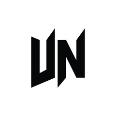 UN monogram logo design letter text name symbol monochrome logotype alphabet character simple logo