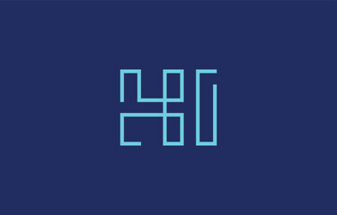 Illustration of creative typography featuring stylized letters H and I with a minimal blue color theme, suitable for branding and graphic design inspiration.