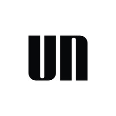 UN monogram logo design letter text name symbol monochrome logotype alphabet character simple logo
