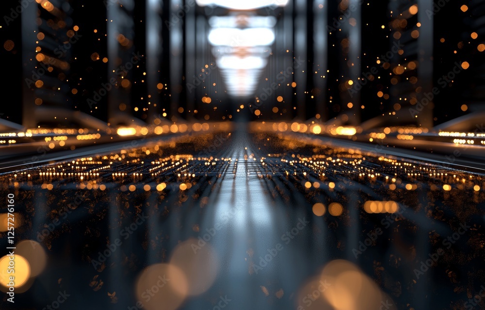 Aufkleber 3D rendering of a connection network in a server data center room storage systemA 3D depiction of the server data center room connection network and storage systemsVisualization in 3D of the network