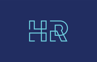 Illustration of creative typography featuring stylized letters H and R with a minimal blue color theme, suitable for branding and graphic design inspiration.