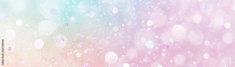Poster pastel colored background with bokeh and glitter effect present