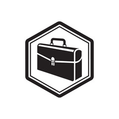 briefcase silhouette vector clip art logo design