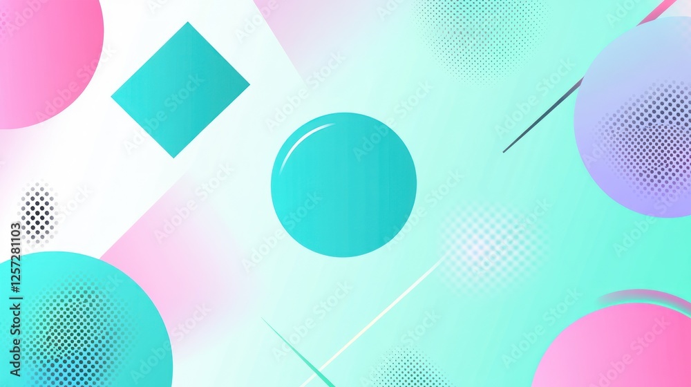 Poster Abstract geometric design features vibrant shapes and dynamic elements