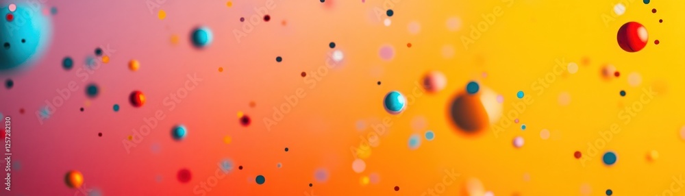 Poster An abstract composition featuring colorful spheres on a blurred gradient