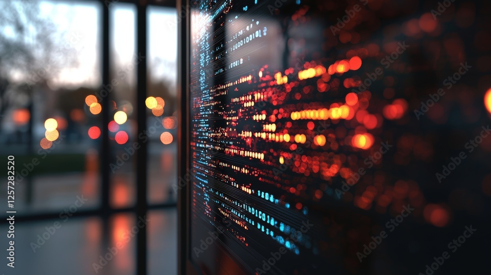Aufkleber a futuristic stock-based digital business data statistics management technology utilizes visualizati