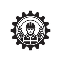 gear silhouette vector logo illustration