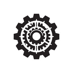 gear silhouette vector logo illustration