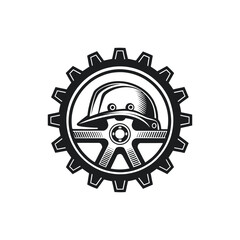gear silhouette vector logo illustration