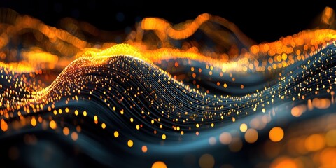 Digital background perfect for tech processes, neural networks, artificial intelligence, data transfer and encryption, digital archives, sound and graphic presentations, science, education, futuristic