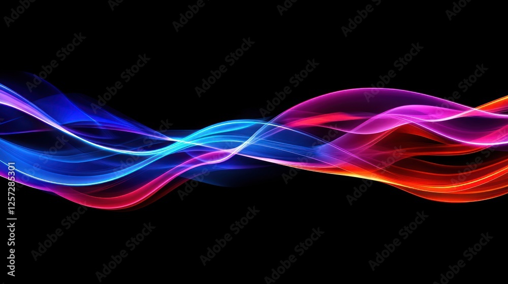 Aufkleber abstract image of colorful waves against a black background