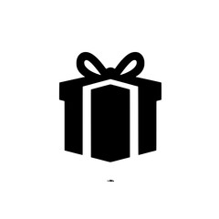Gift Icon: A sleek, minimalist icon depicting a gift box with a ribbon, perfect for representing presents, celebrations, or special occasions.
