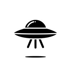 UFO Icon: A simple yet captivating silhouette of a UFO, complete with iconic dome and landing gear.