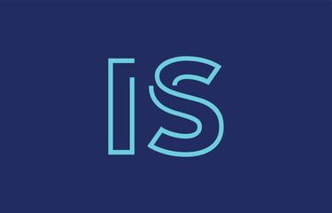 Illustration of creative typography featuring stylized letters I and S with a minimal blue color theme, suitable for branding and graphic design inspiration.