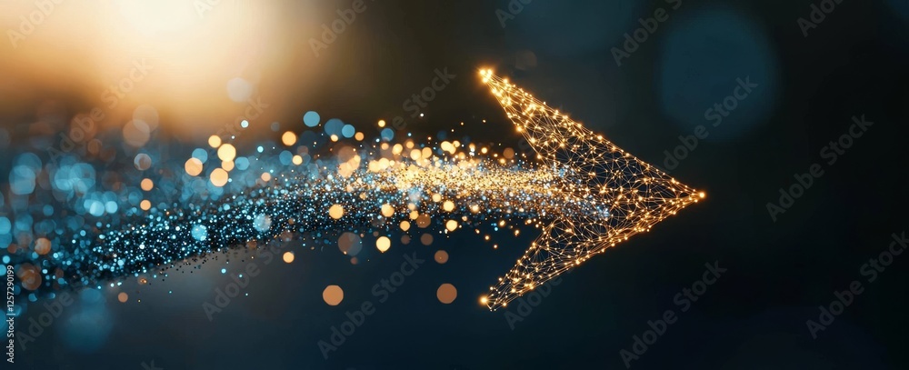 Poster big data concept illustrated in crystal mesh 3d. neural connections within a digital brain. integrat