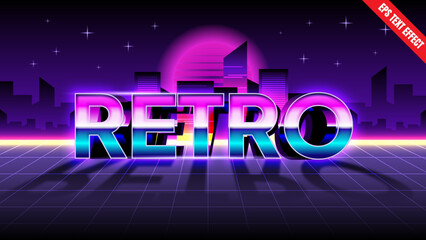 80s Retro Vintage Text Effect. Editable Classic Retro Typography for Nostalgic Projects Design