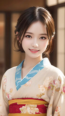 着物を着た若い女性