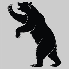 a bear swiping its paw silhouette vector design art and illustration