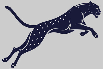 a cheetah sprinting at full speed silhouette vector design art and illustration © MD. MIZANUR