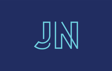 Illustration of creative typography featuring stylized letters J and N with a minimal blue color theme, suitable for branding and graphic design inspiration.