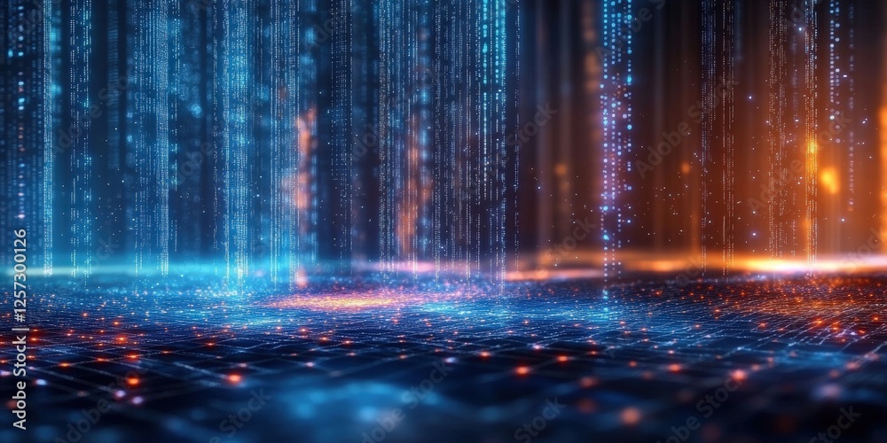Poster digital background perfect for tech processes, neural networks, artificial intelligence, data transf
