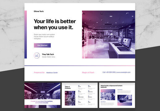 Pink And Purple Electronic Magazine