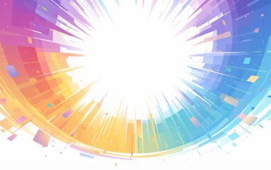 Abstract radiant burst of colors background with radiant bursts and vivid color waves. Emphasizing explosive energy and artistic brilliance, ideal for high-energy visuals and modern designs.