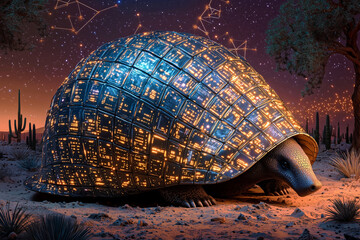 Fototapeta premium Digitalized Armadillo Shell