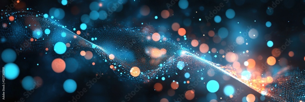 Poster digital background perfect for tech processes, neural networks, artificial intelligence, data transf