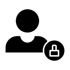 Simple Cybersecurity Glyph Icon – Secure Network Protection Symbol