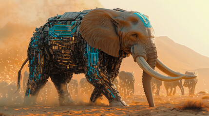 Fototapeta premium Cybernetic Elephant Genesis