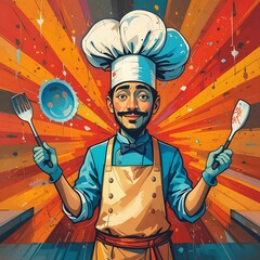 Portraits of different professions, abstract art compositions