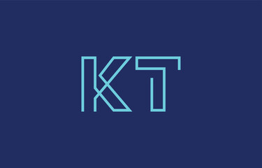 Illustration of creative typography featuring stylized letters K and T with a minimal blue color theme, suitable for branding and graphic design inspiration.