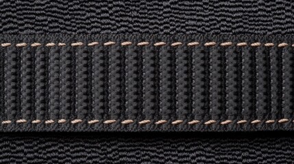 Black textured fabric close-up, stitched detail, background texture, textile design