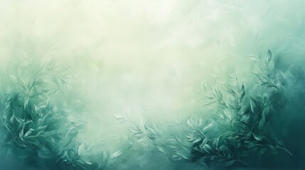 Obraz premium Abstract floral painting featuring stylized leaves and soft hues