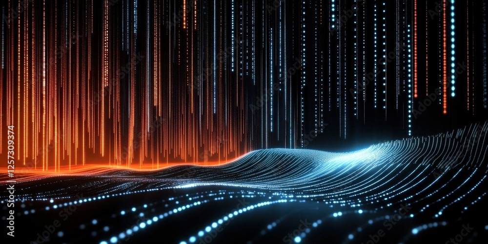 Poster digital background perfect for tech processes, neural networks, artificial intelligence, data transf