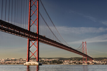 25 de Abril Bridge in Lisbon Spanning the Tagus River