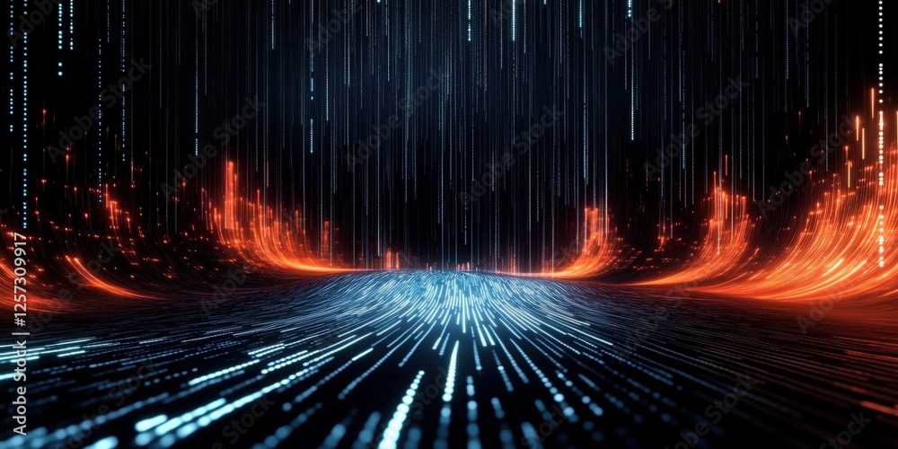 Poster digital background perfect for tech processes, neural networks, artificial intelligence, data transf