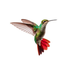 Vibrant Hummingbird in Mid-flight Action