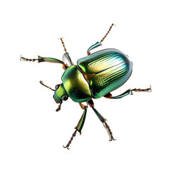 Naklejka premium Vibrant Beetle on White Background