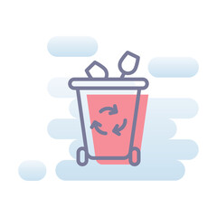 Glass Bin vector icon