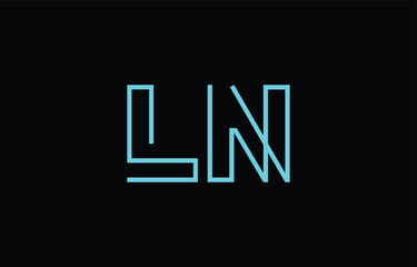 Illustration of creative typography featuring stylized letters L and N with a minimal blue color theme, suitable for branding and graphic design inspiration.