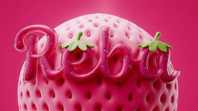 name Reba on red strawberry background