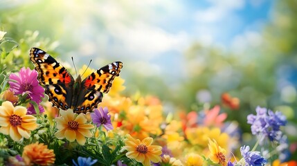 Obraz premium Vibrant Butterfly in a Summer Meadow