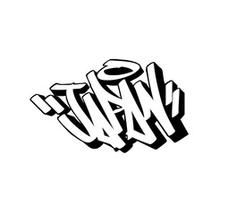 JAPAN country name sprayed calligraphy graffiti isolated style