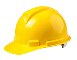 Fototapeta premium yellow helmet isolated on white